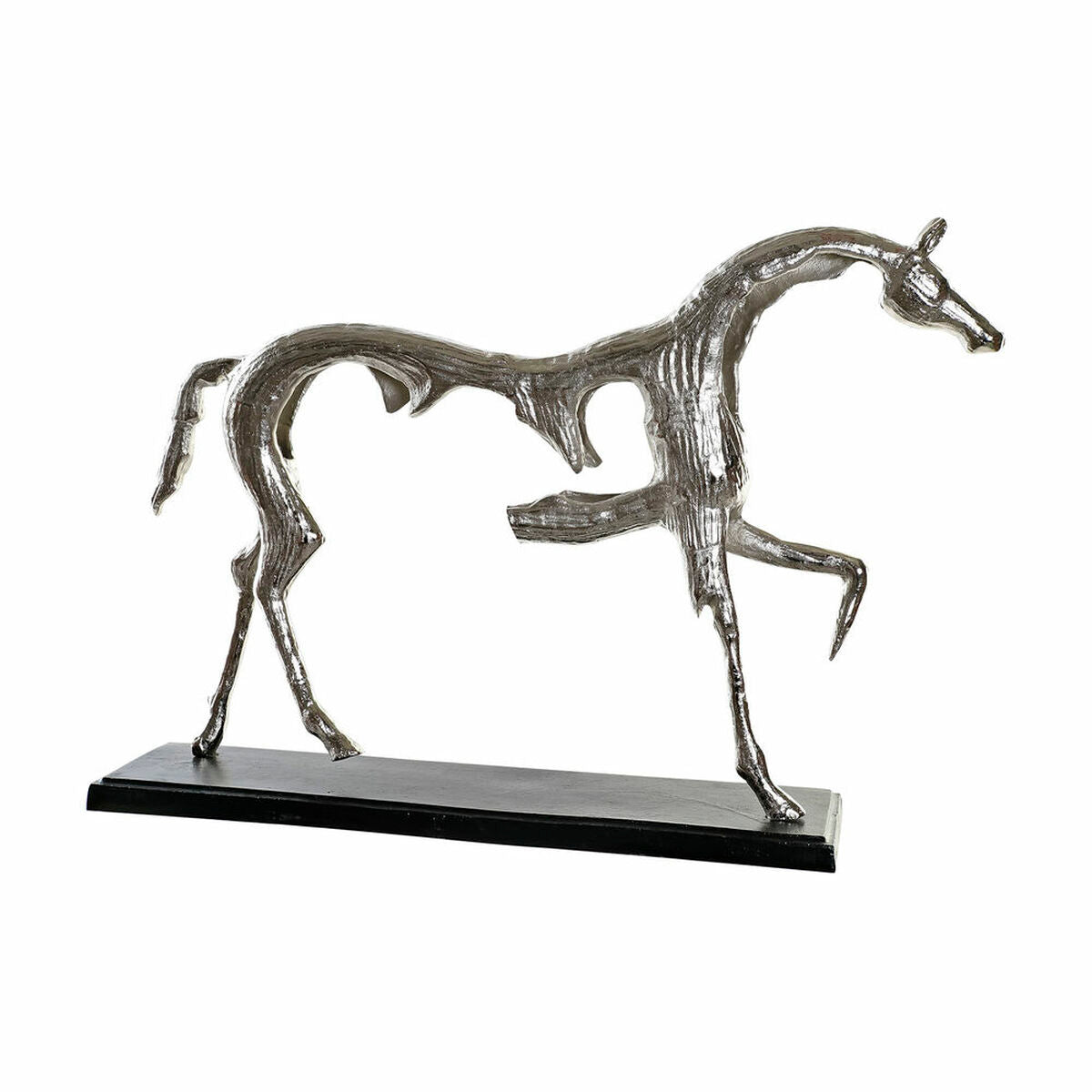 Koristehahmo DKD Home Decor 8424001856503 Musta Monivärinen Hopeinen Hevonen 69 x 15 x 49 cm