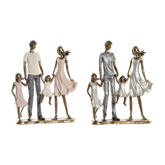 Koristehahmo DKD Home Decor 20,5 x 7,5 x 24,5 cm Kupari Perhe (2 osaa)