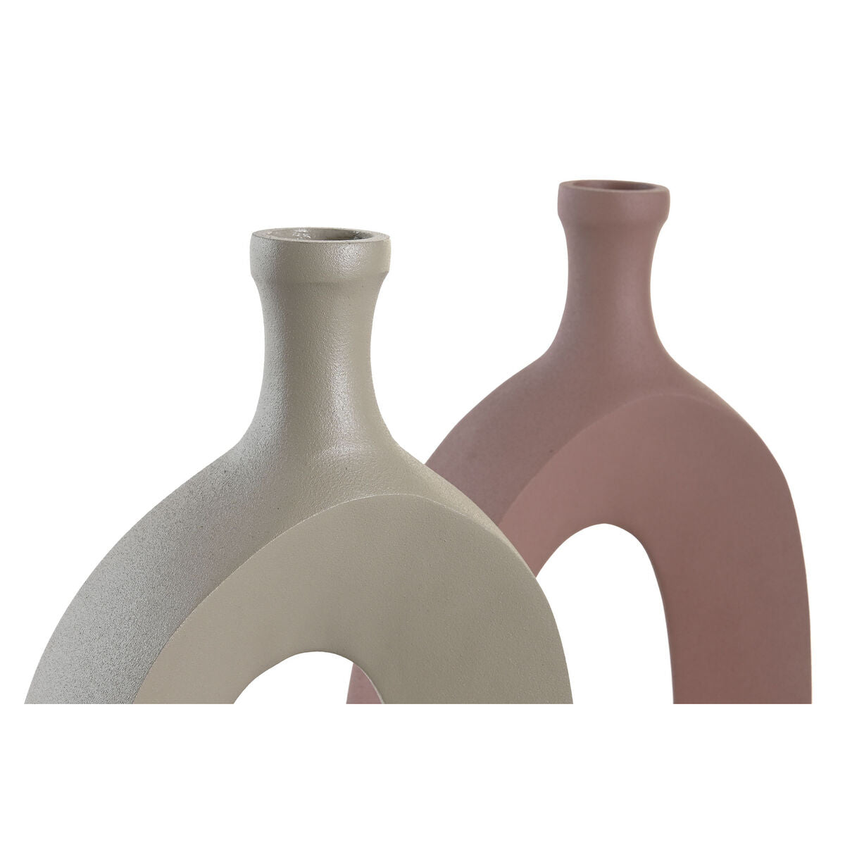 Maljakko DKD Home Decor 21 x 7 x 48 cm Beige Pinkki Alumiini (2 osaa)